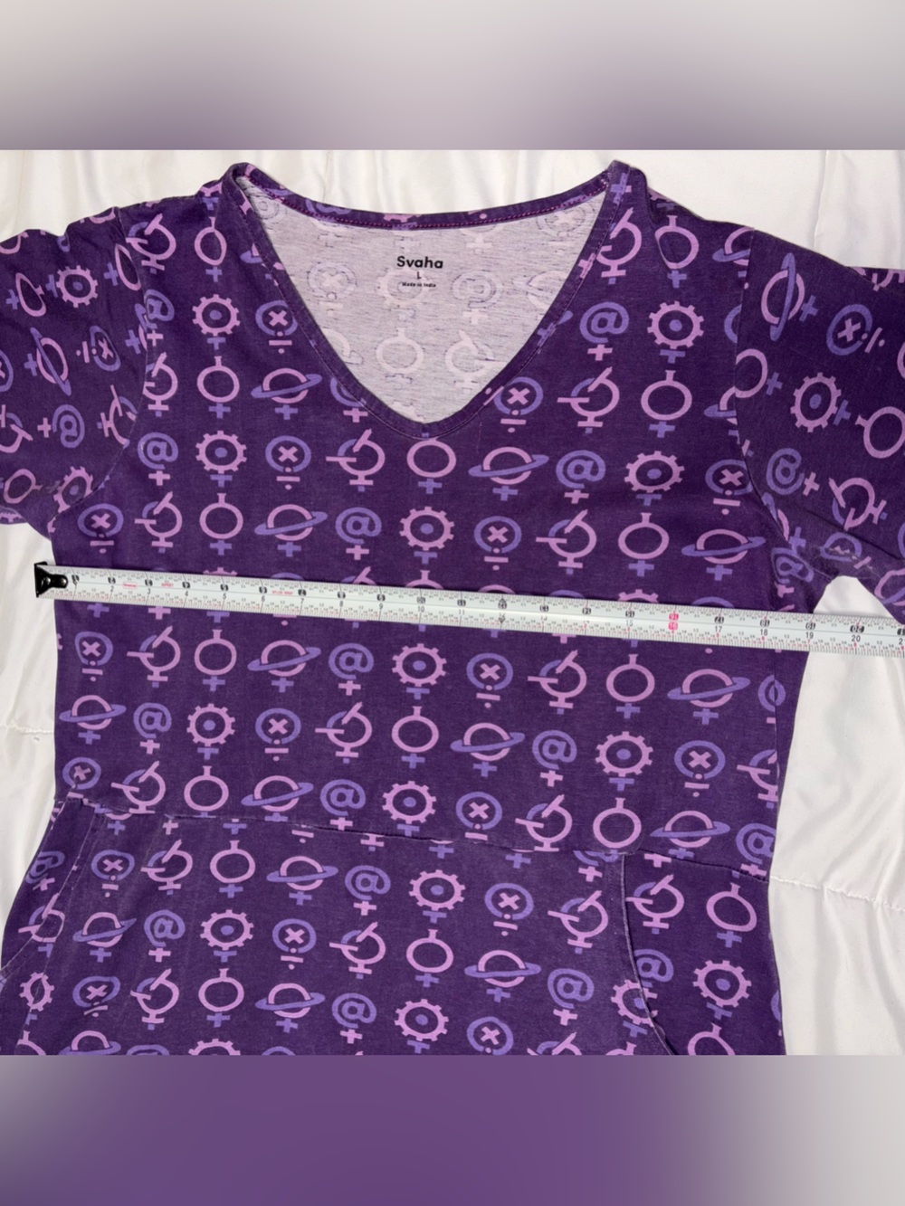 Svaha Womens Large Science Symbols Dress Purple Lavender - Picture 5 of 6